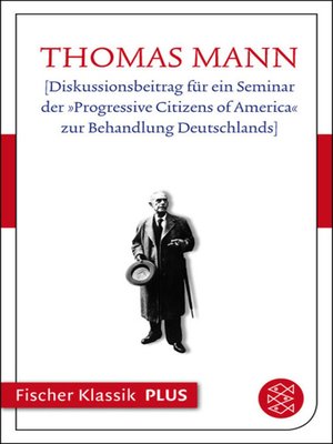 cover image of [Diskussionsbeitrag für ein Seminar der »Progressive Citizens of America« zur Behandlung Deutschlands]